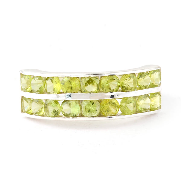 2.20 Ct Round Peridot 925 Sterling Silver Ring