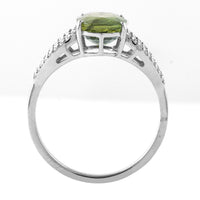 2.92 Ct Oval Mixed Cut Natural Green Sapphire 950 Platinum Ring