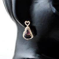 5.73 Ct Fancy Carving Natural Tourmaline 14K Gold Earrings