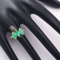 1.80 Ct Marquise Mixed Cut Natural Emerald 14K Gold Ring