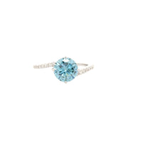 1.74 Carats Blue Lab Grown Diamond 14K Gold Ring