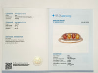1.15 Ct Oval Natural Multi-Coloured Sapphire 14K Gold Ring