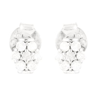 0.39 Ct Round Diamond 925 Silver Earrings