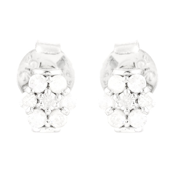 0.39 Ct Round Diamond 925 Silver Earrings