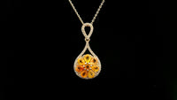 2.00 Ct Round Multi Sapphire 14K Gold Pendant