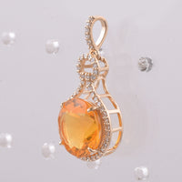 2.60 Ct Round Natural Fire Opal 14K Gold Pendant