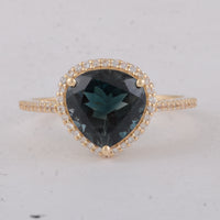 2.67 Ct Heart Tourmaline 9K Gold Ring