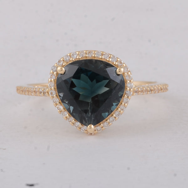2.67 Ct Heart Tourmaline 9K Gold Ring