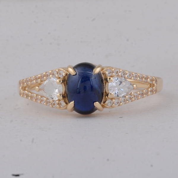 1.75 Ct Oval Sapphire 9K Gold Ring