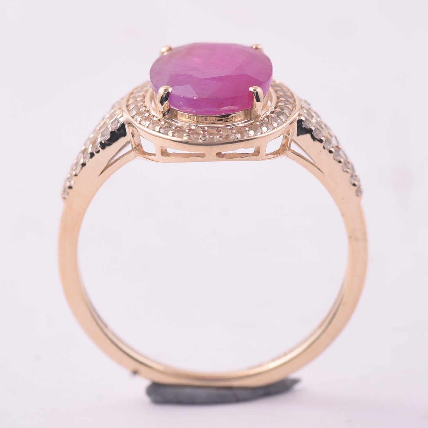 3.00 Ct Oval Ruby 9K Gold Ring