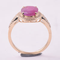3.00 Ct Oval Ruby 9K Gold Ring