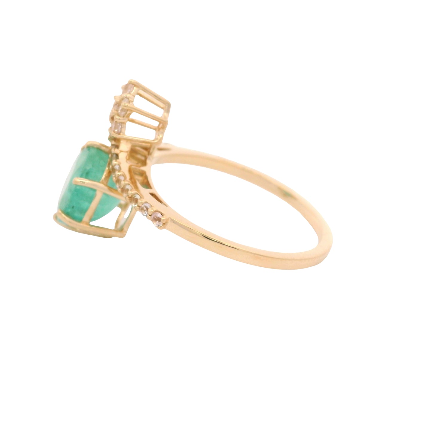 2.52 Ct Round Emerald 14K Gold Ring