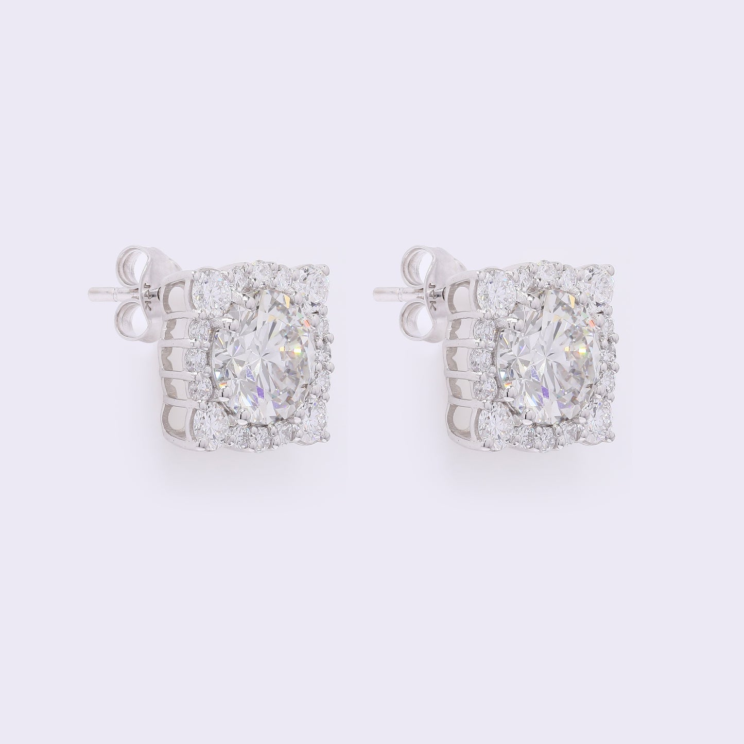 4.30 Carats Lab Grown Diamond 14K Gold Earrings
