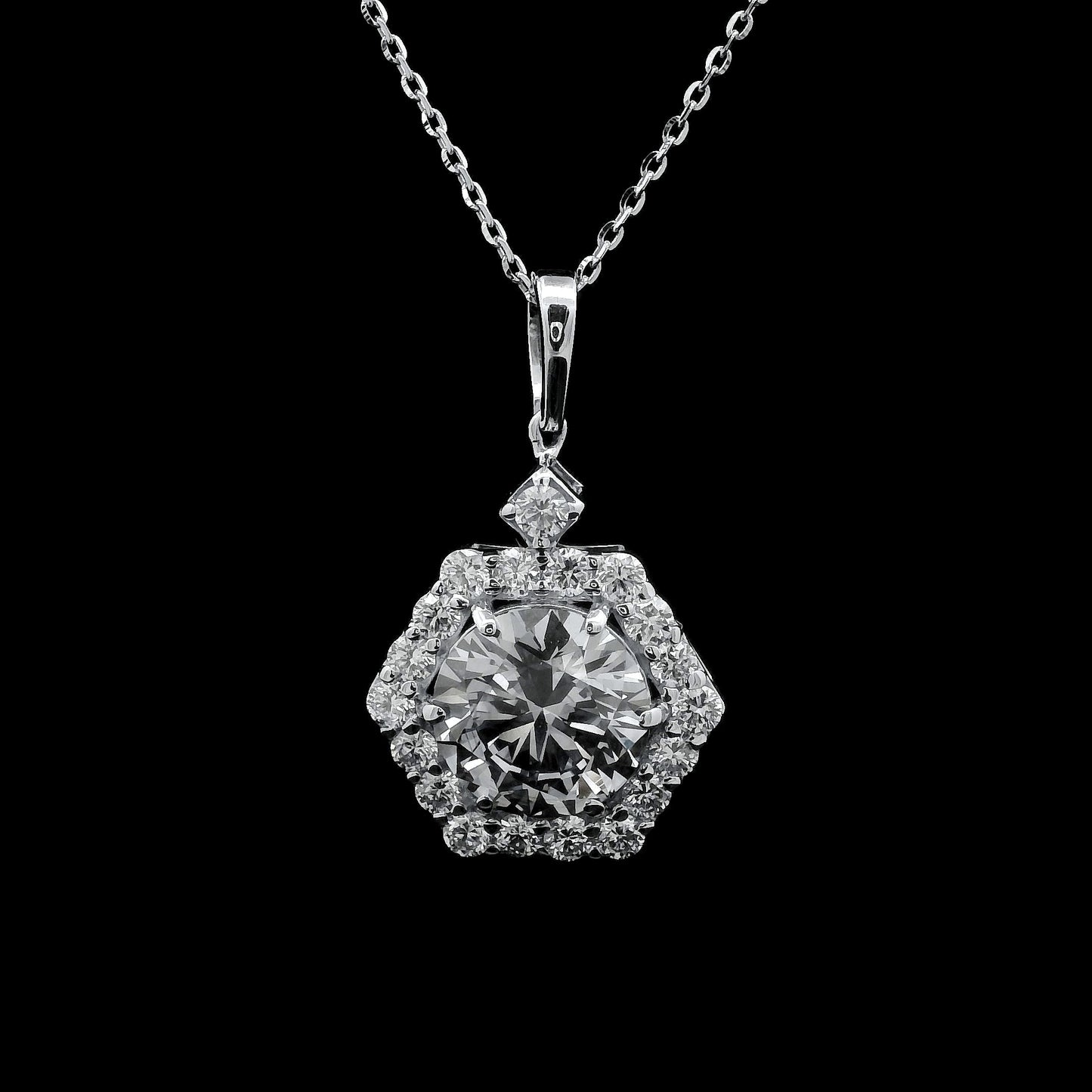 2.65 Carats Lab Grown Diamond 14K Gold Pendant