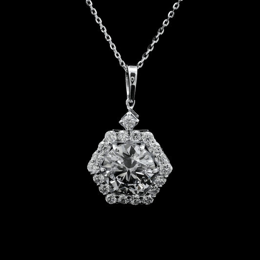 2.65 Carats Lab Grown Diamond 14K Gold Pendant