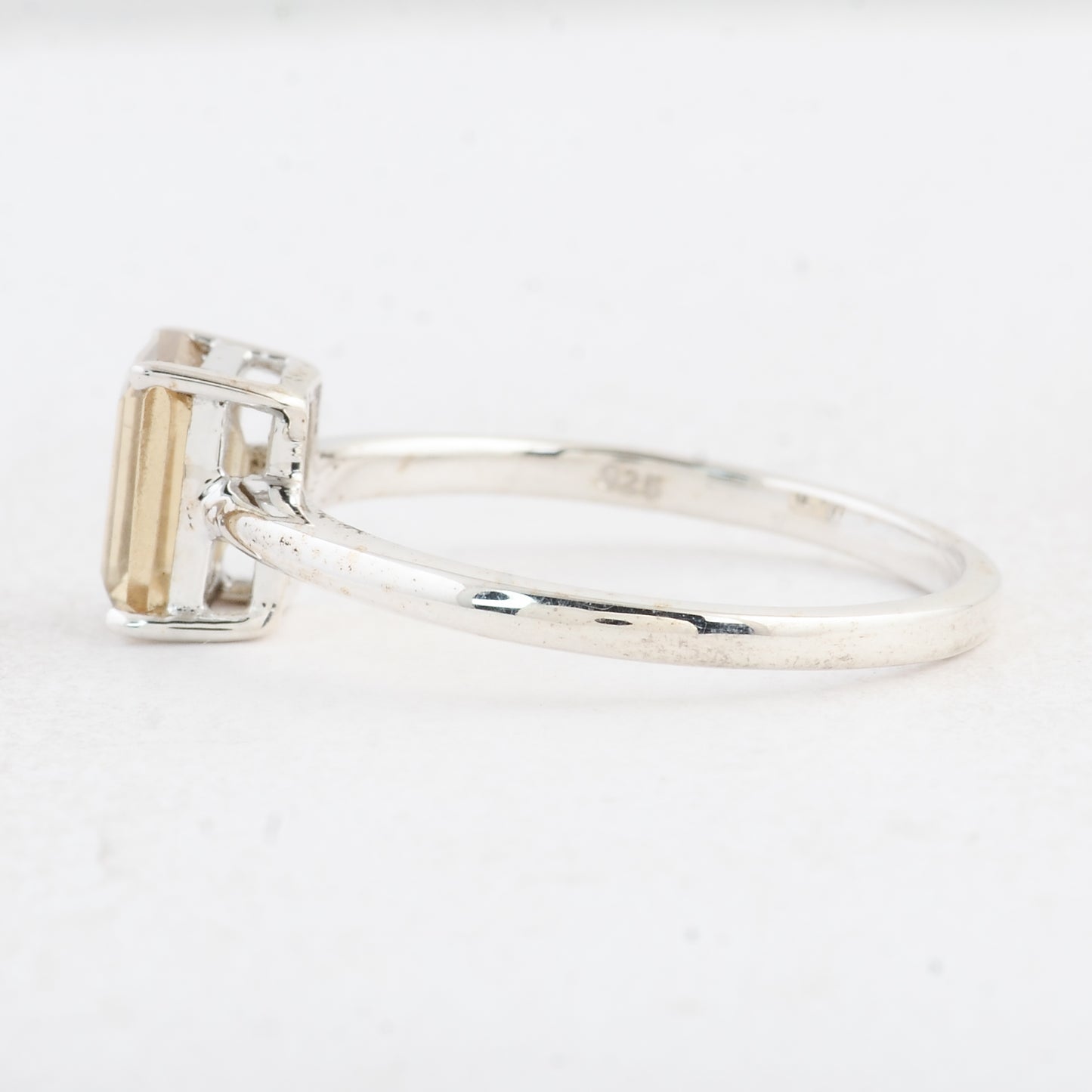 0.94 Ct Octagon Citrine 925 Sterling Silver Ring