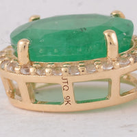 1.65 Ct Oval Emerald 9K Gold Pendant