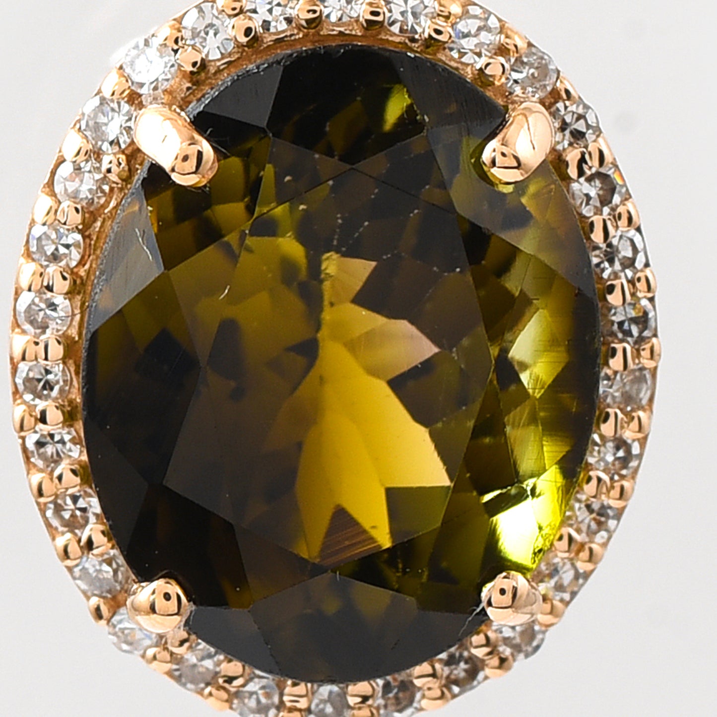 3.05 Ct Oval Mixed Cut Natural Tourmaline 14K Gold Pendant