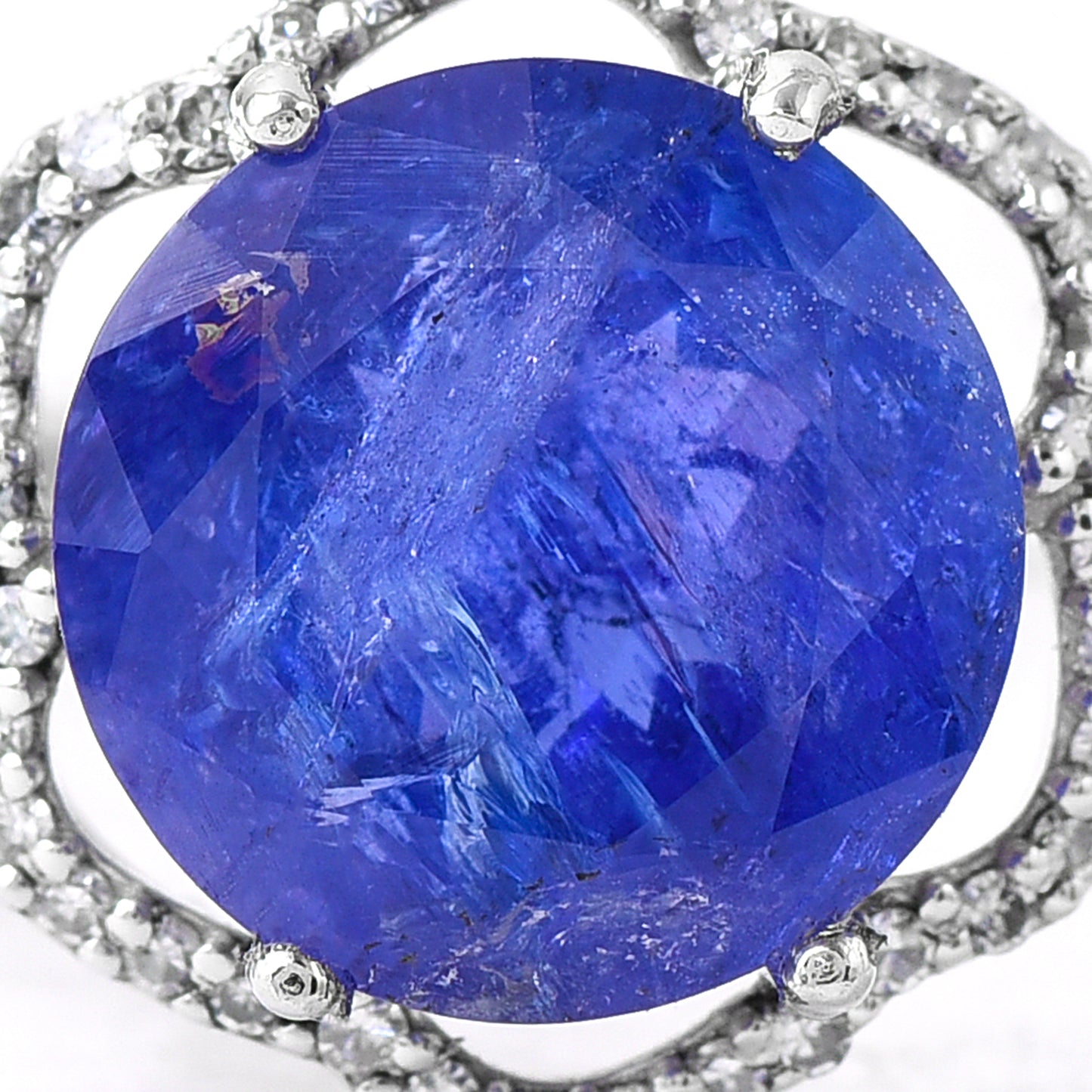 4.64 Ct Round Tanzanite 950 Platinum Ring