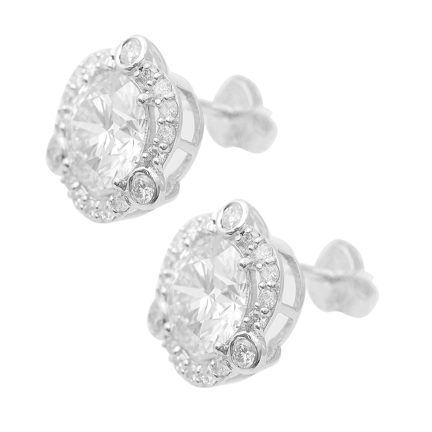 3.63 Carats Lab Grown Diamond 14K Gold Earrings