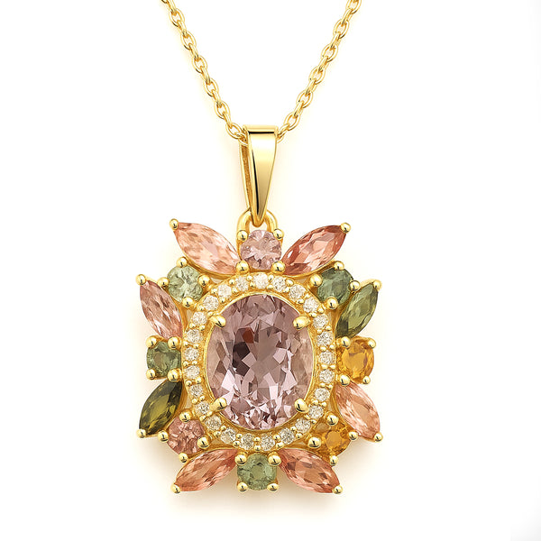 2.31 Ct Oval Tourmaline 14K Gold Pendant