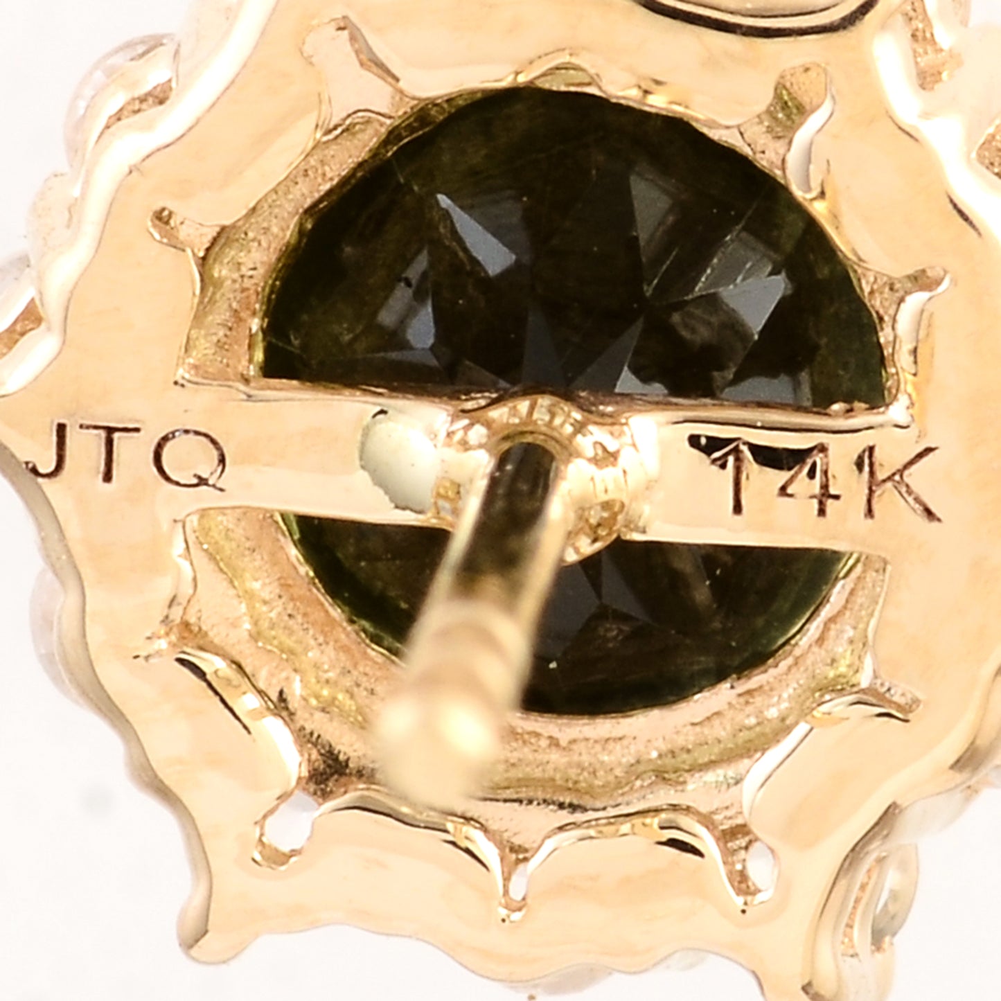 2.31 Ct Round Multi Tourmaline 14K Gold Earrings