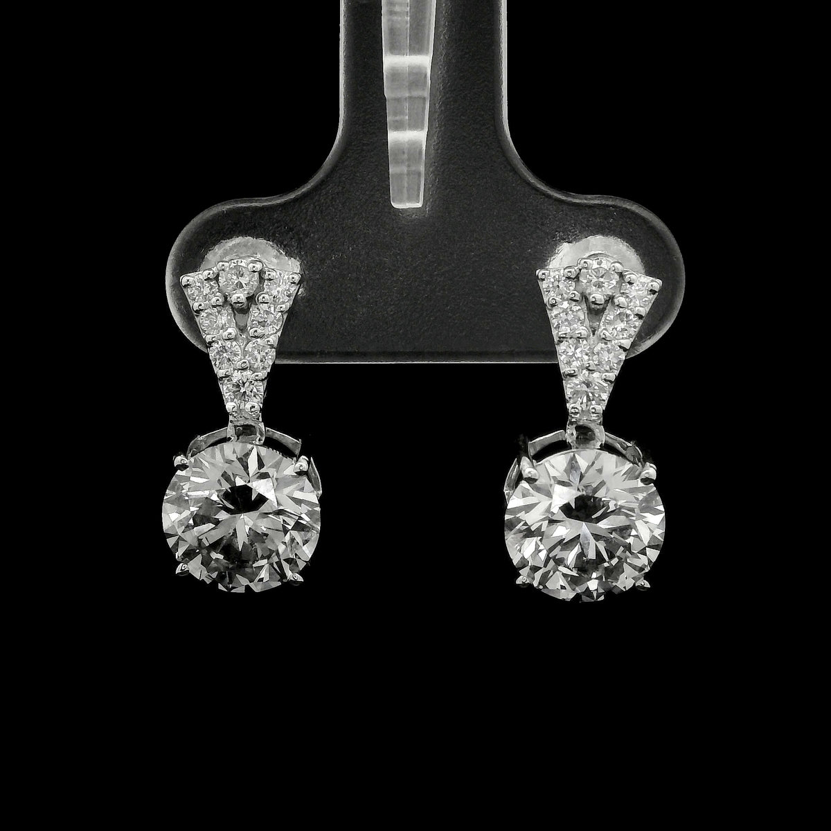 3.52 Carats Lab Grown Diamond 14K Gold Earrings