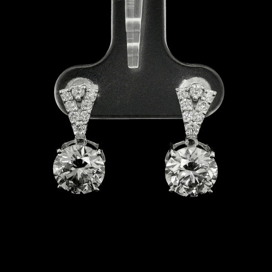 3.52 Carats Lab Grown Diamond 14K Gold Earrings