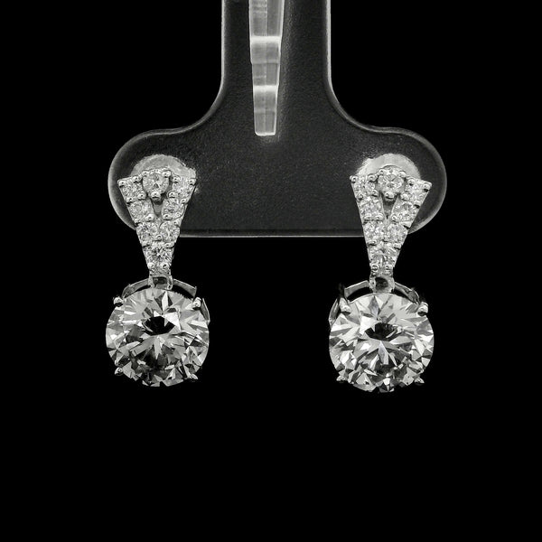 3.52 Carats Lab Grown Diamond 14K Gold Earrings