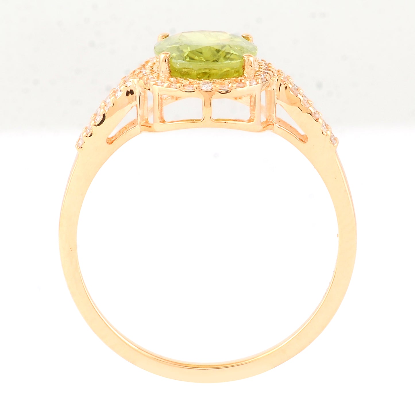 2.38 Ct Oval Mixed Cut Natural Green Sapphire 14K Gold Ring