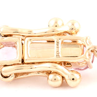4.99 Ct Square Multi Tourmaline 14K Gold Bracelet