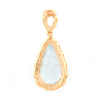 2.75 Ct Pear Mixed Cut Natural Aquamarine 14K Gold Pendant
