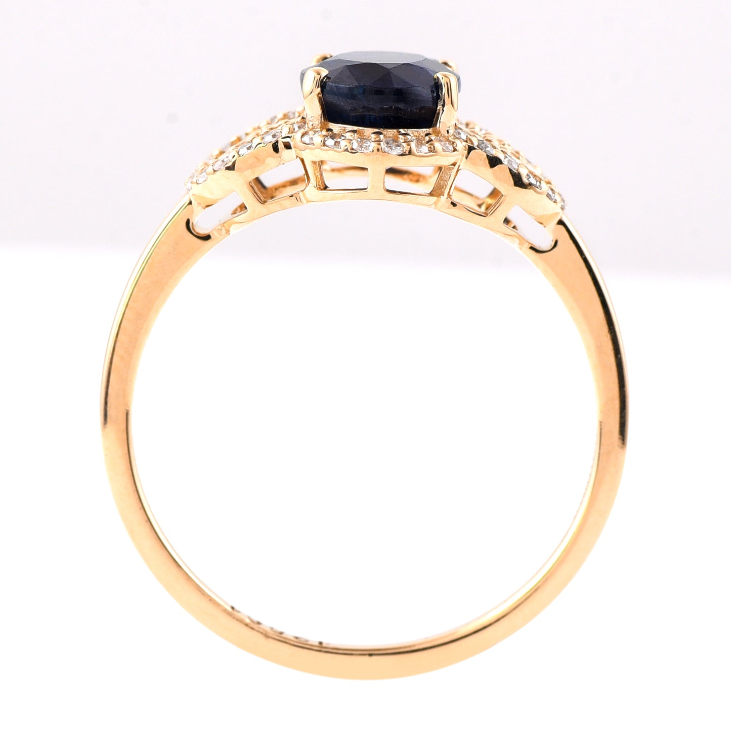 1.94 Ct Oval Mixed Cut Natural Sapphire 14K Gold Ring