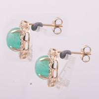 5.12 Ct Round Emerald 9K Gold Earrings