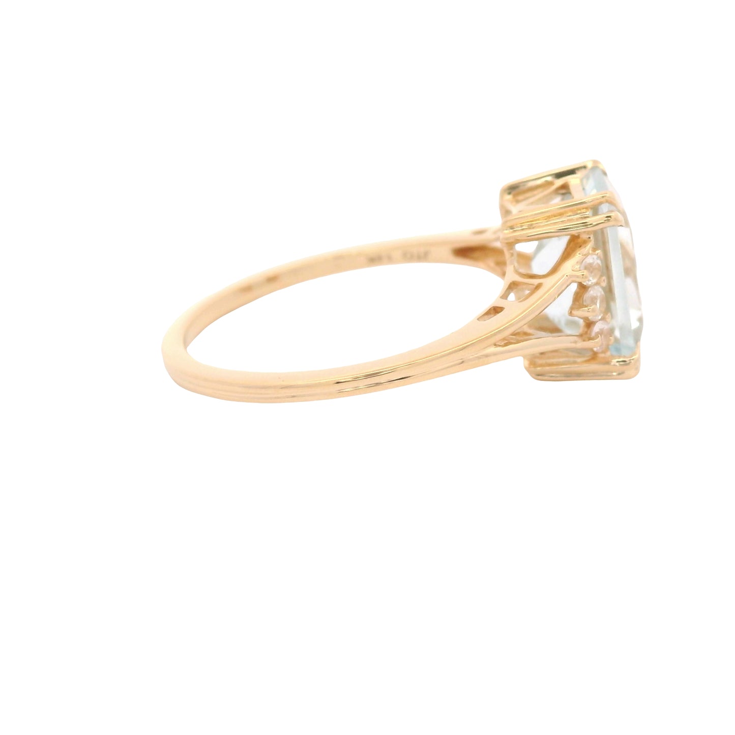 2.46 Ct Octagon Aquamarine 14K Gold Ring