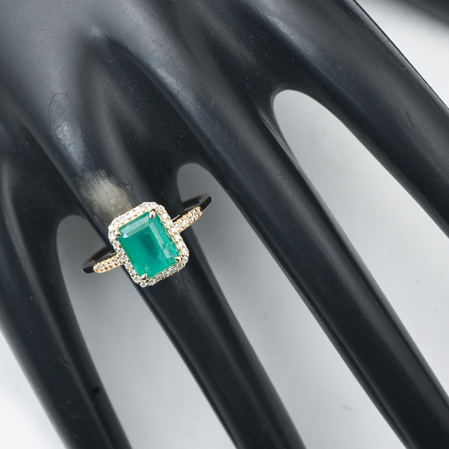 1.94 Ct Octagon Step Cut Natural Emerald 14K Gold Ring