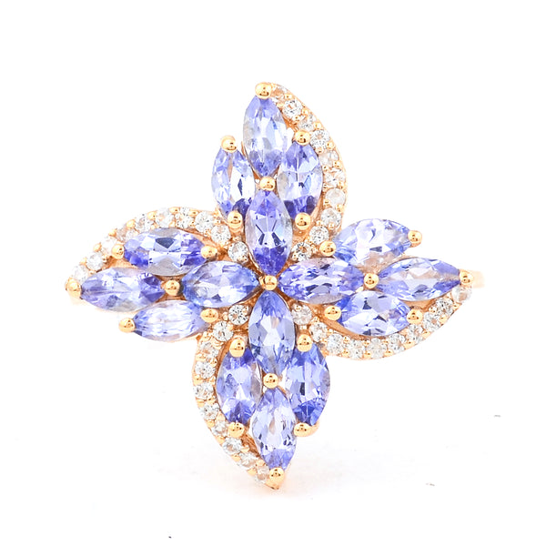 1.53 Ct Marquise Tanzanite 14K Gold Ring