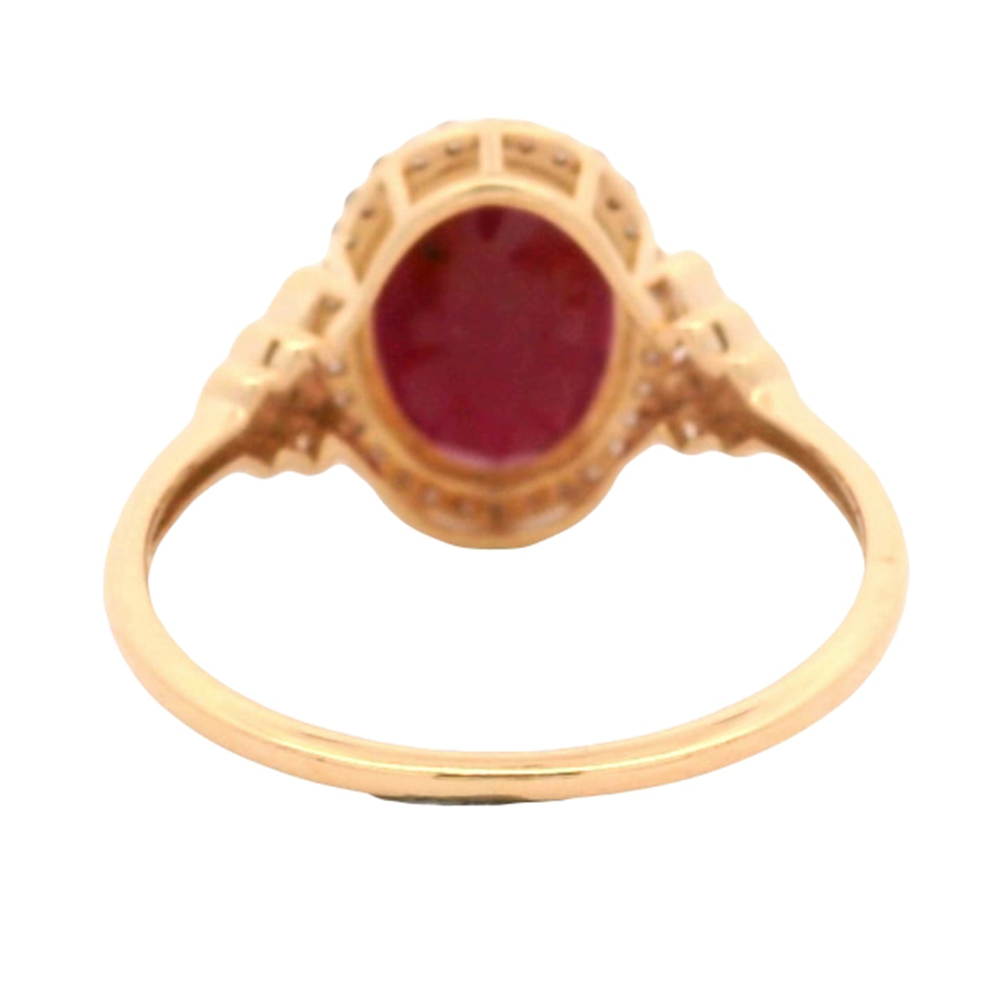2.74 Ct Oval Mixed Cut Natural Corundum Ruby 14K Gold Ring