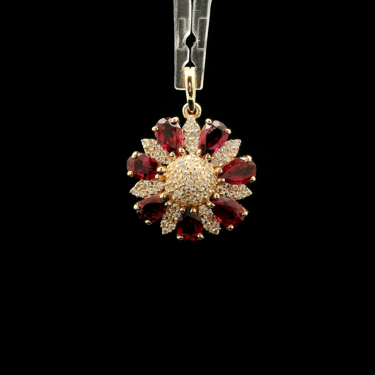 1.88 Ct Pear Rubellite 14K Gold Pendant