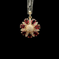 1.88 Ct Pear Rubellite 14K Gold Pendant