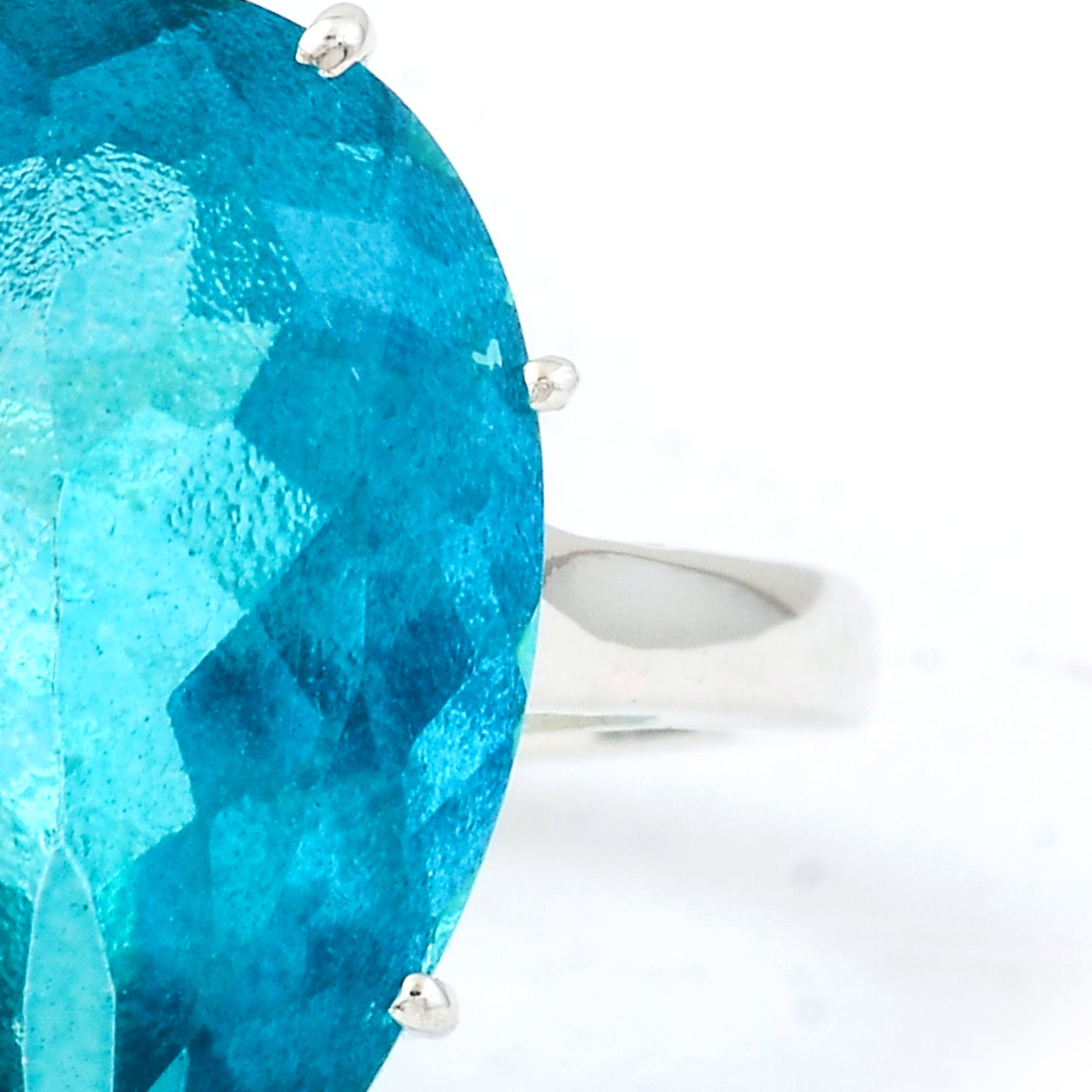 13.41 Ct Pear Pariba Topaz, 925 Sterling Silver Ring