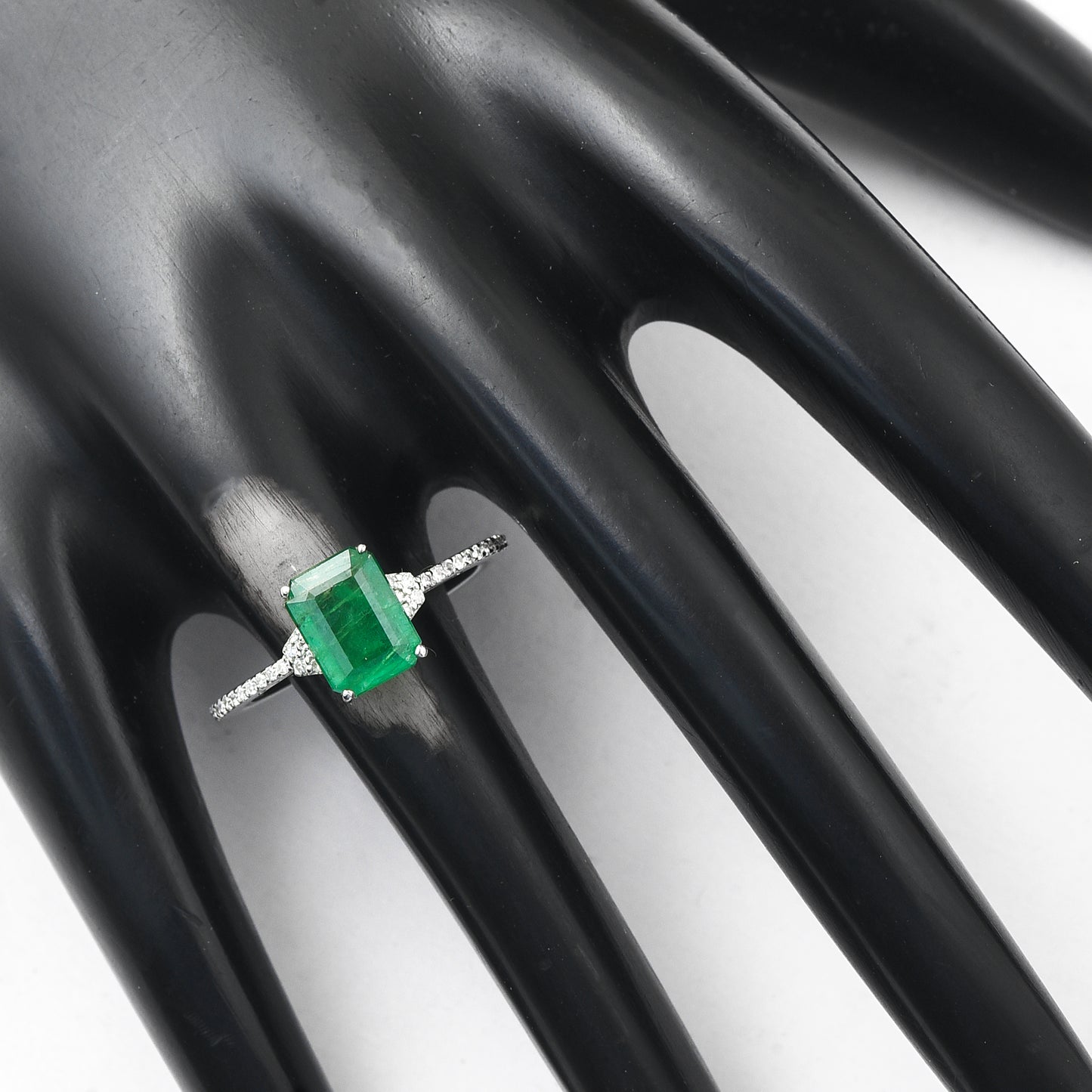 1.52 Ct Octagon Mixed Cut Natural Emerald 950 Platinum Ring