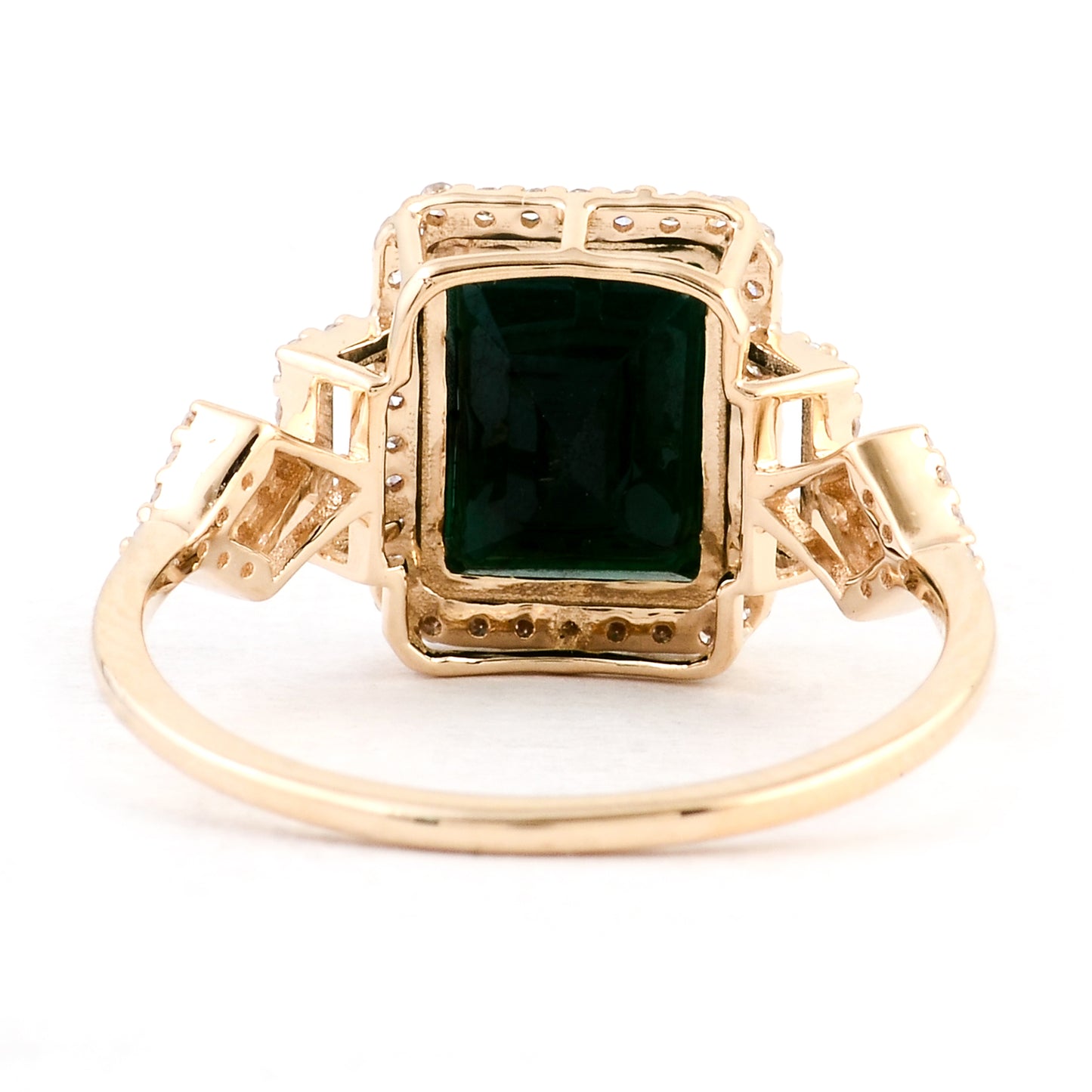 2.71 Ct Emerald Cut Natural Beryl Emerald 14K Gold Ring