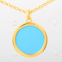 7.74 Ct Round Turquoise 925 Sterling Silver Pendant
