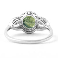 1.74 Ct Oval Mixed Cut Natural Green Sapphire 950 Platinum Ring