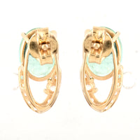 2.86 Ct Oval Emerald 14K Gold Earrings