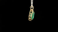 3.77 Ct Cushion Natural Emerald 14K Gold Pendant