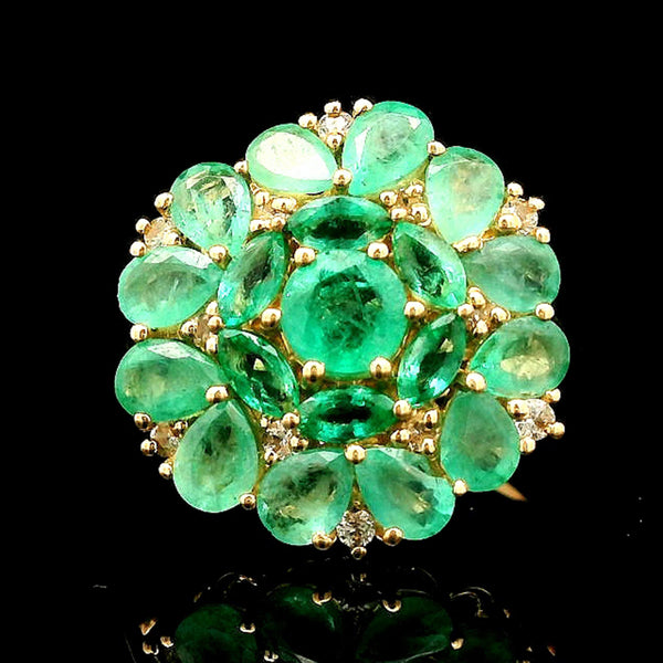 2.79 Ct Round Emerald 14K Gold Ring