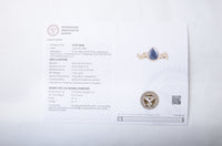 1.58 Ct Pear Mixed Cut Natural Corundum Sapphire 14K Gold Ring