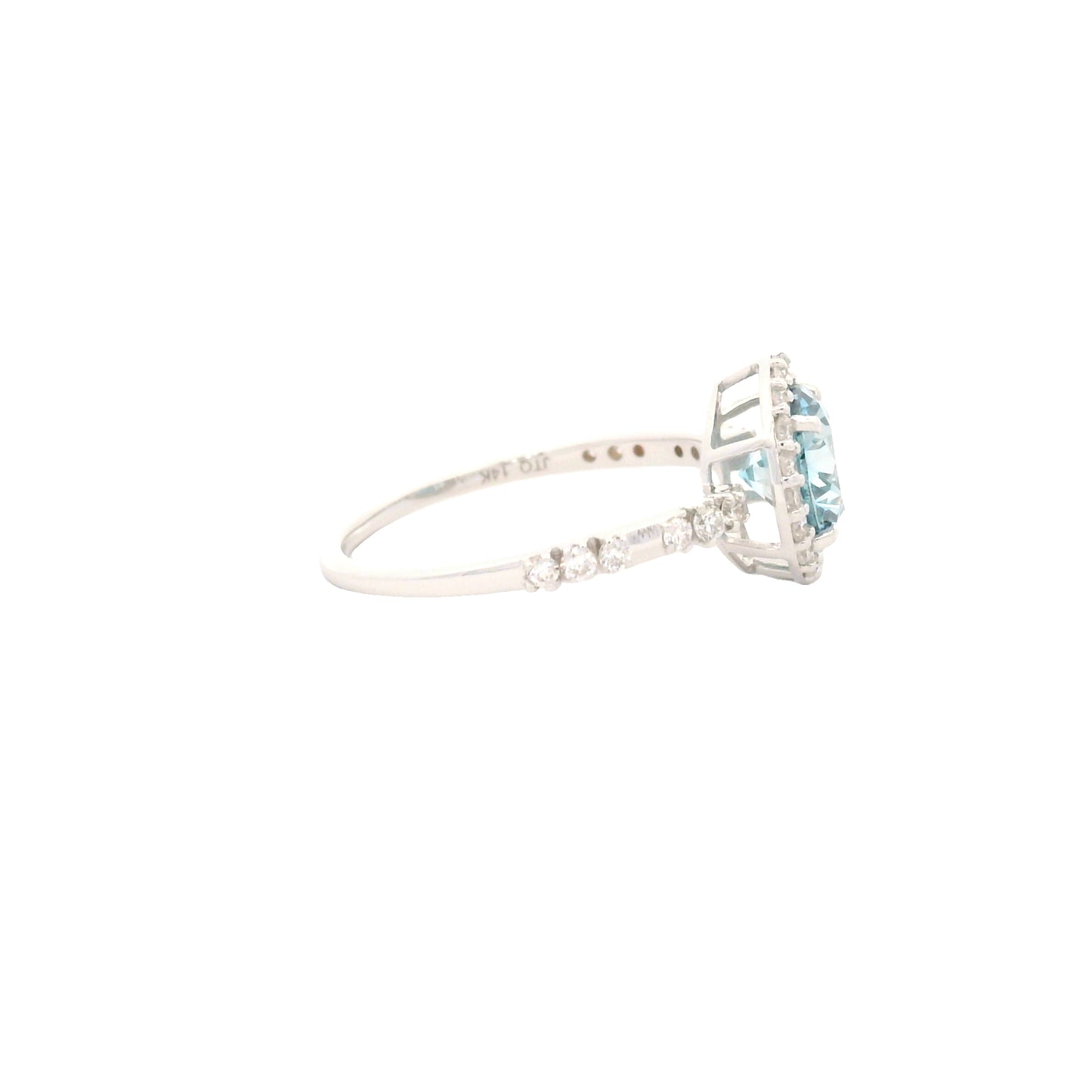 1.81 Carats Blue Lab Grown Diamond 14K Gold Ring